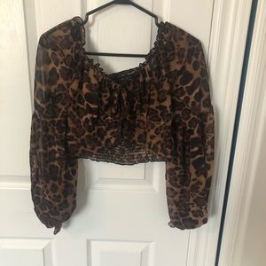 SHEIN cheetah print crop top